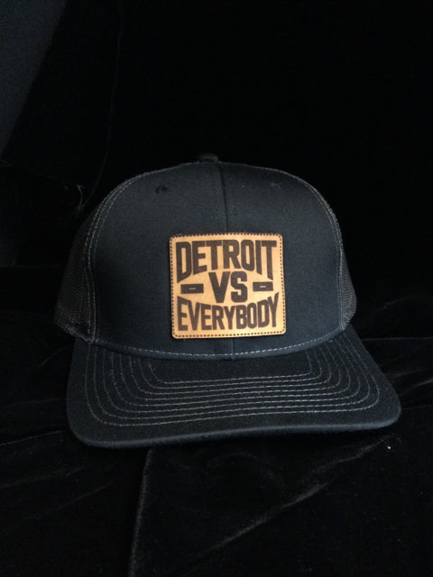 Detroit VS Everybody Leather Engraved Patch SnapBack