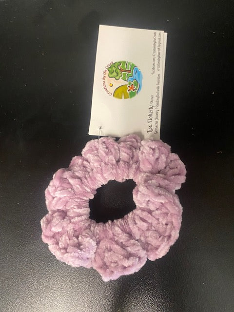 Crocheted Velvet Scrunchie by Creations by the Creek
