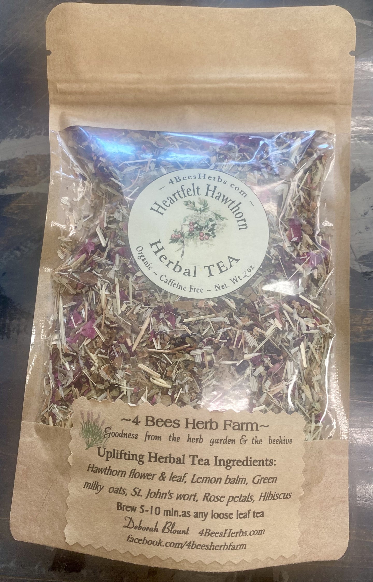 Heartfelt Hawthorn Herbal Tea by 4 Bees Herbs