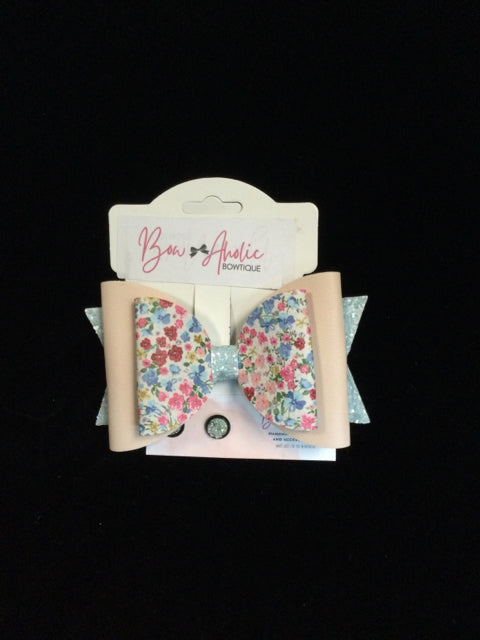 Glitter Bow Barrette and Earrings Set by Bow-Aholic Bowtique
