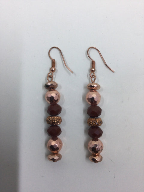 Copper and Terracota Bead Earrings by Outrageously Millie