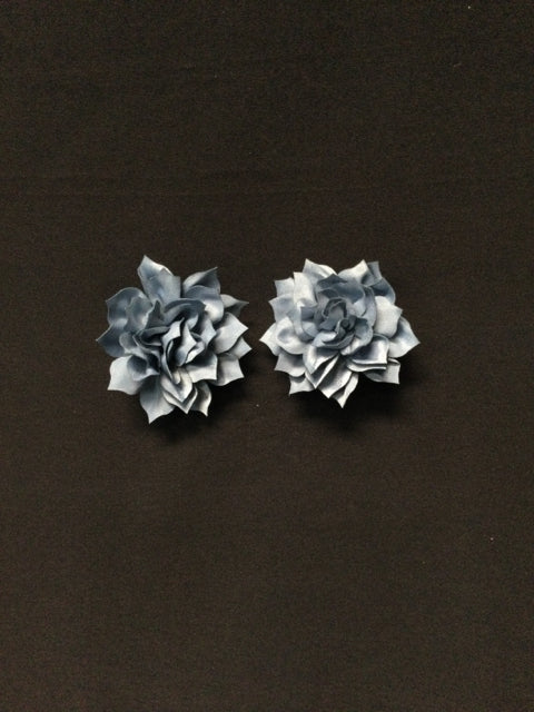 Blue Floral Barettes by June Bugs