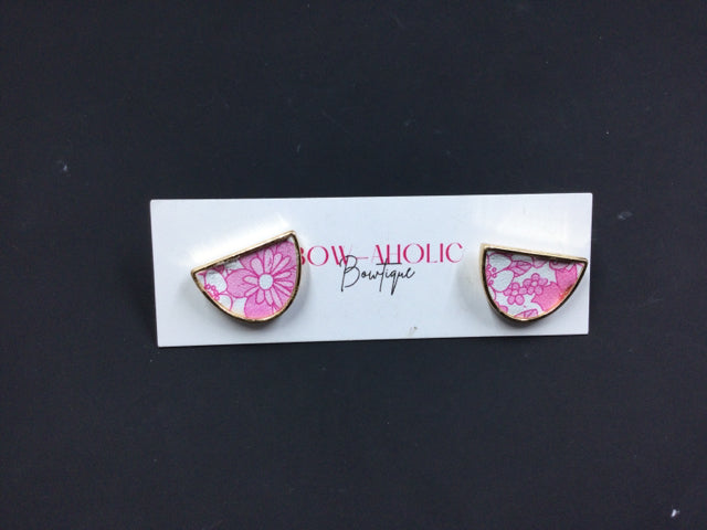 Pink Floral Earrings by Bow-Aholic