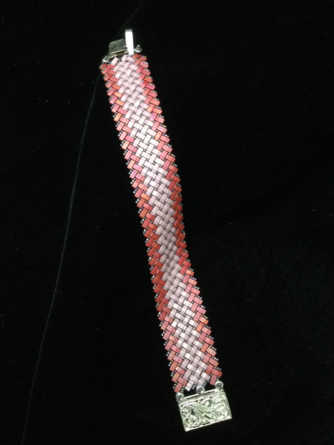 Hand Beaded Pink Bracelet  by Outrageously Millie