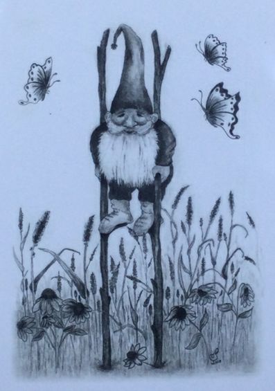 Gnome on Stilts Card by Carol Schulte