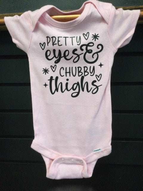Pretty Eyes & Chubby Thighs 3-6 mo. Onesie by Mara Lynn Designs