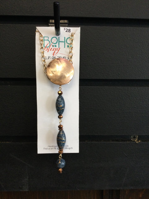 Rose gold w/blue by BOHO Bling Jewelry