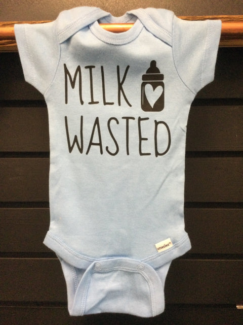 Milk Wasted 0-3 mo. Onesie by Mara Lynn Designs