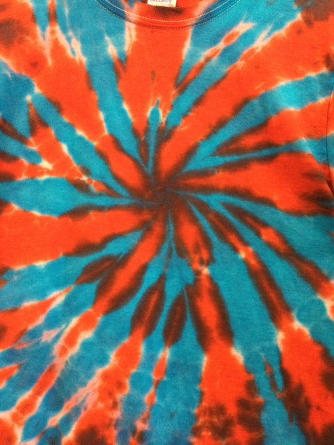 Red/Blue Tie Dye T-Shirt by Theiss Tie Dye Studio