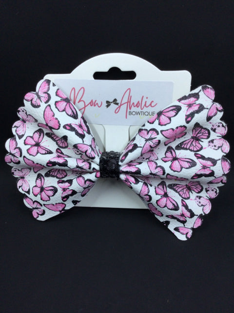 Pink Butterfly Bow Barrettte by Bow-Aholic