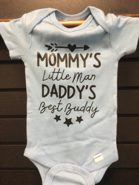 Mommy's  Man Daddy's Buddy 6-9 mo. Onesie by Mara Lynn Designs
