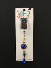 Load image into Gallery viewer, Iridescent Tiles with Blue Bead Clip-On by BOHO Bling
