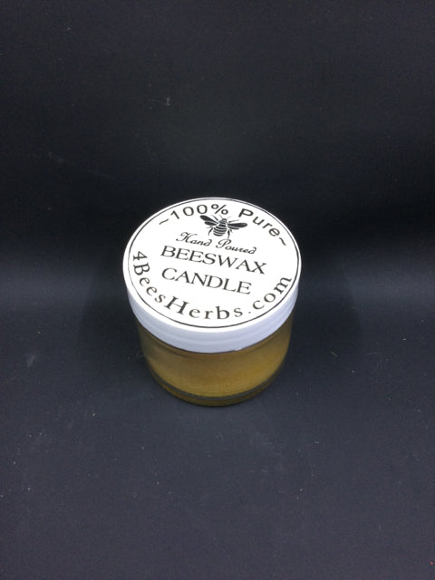 Beeswax Candle in Small Jar by 4 Bees Herb Farm