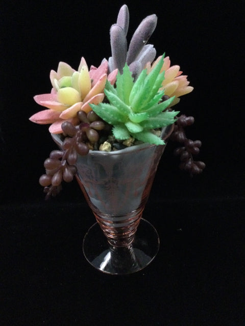 Parfait Glass Awesome Artificials Planter by Oldies & Goodies