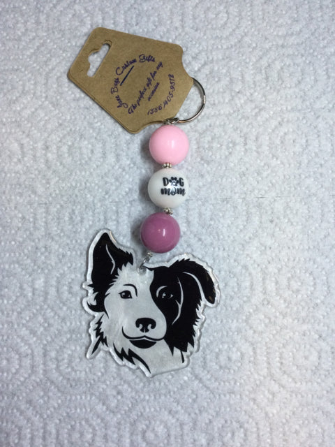 Beaded Border Collie Keychain by June Bugs