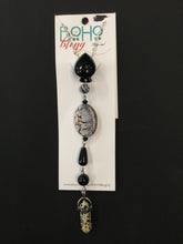Load image into Gallery viewer, B/W Crackle Agate with Dalmatian 2 Clip-On by BOHO Bling
