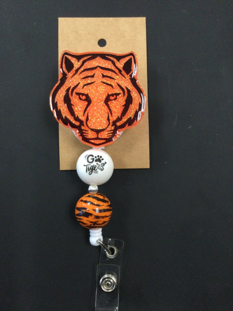 Tiger  Beaded Badge Reel by June Bugs