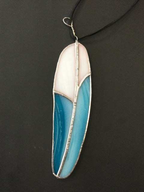 4 Piece Blue and White Feather Sun Catcher by Shards of Amber