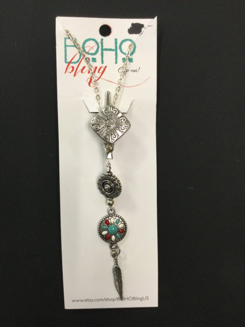 Southwestern with Feather Clip-On by Boho Bling