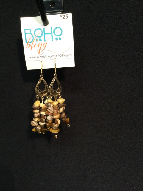 Tiger eye and Jasper earrings by BOHO Bling Jewelry