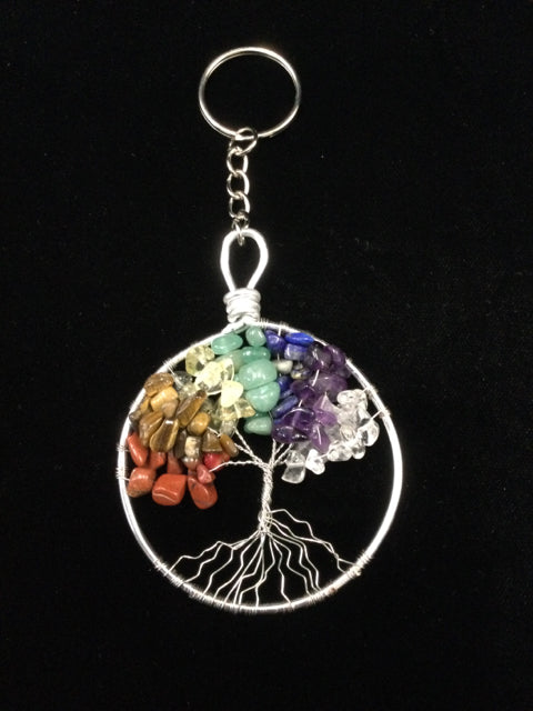 7 Chakra Tree of Life Key Chain by Integrity Crystal Creations