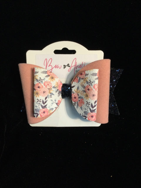 Peach Flower Bow by Bow-Aholic Bowtique