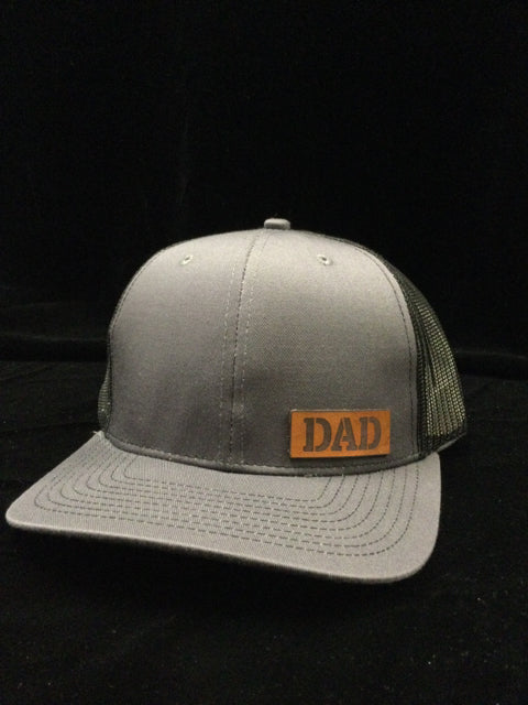 Dad Engraved Side Patch on Grey SnapBack