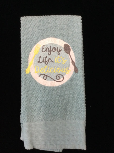 Enjoy Life Towel by AC Custom Embroidery & More