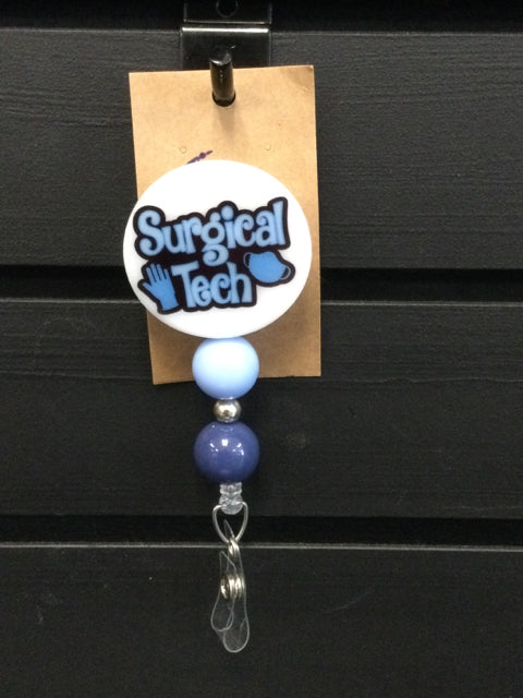 Beaded Surgical Tech Badge Reel by June  Bugs