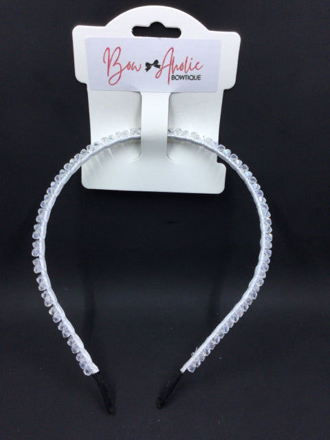 White Crystal Headband by Bow-Aholic