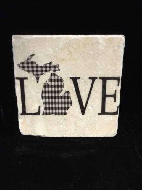Michigan Love - Plaid Tile by Ravaged Barn Accessories