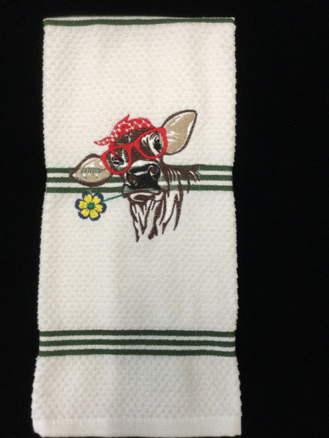 Cow Towel by AC Custom Embroidery & More